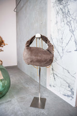 Borsa luna in suede tortora