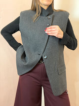 Gilet strutturato con spalline imbottite, grigio - Lumina