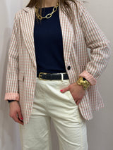 Blazer Vichy in Rosa Pesca quadretti