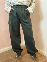 Pantalone jogger cargo in felpa – Verde Bosco - Lumina