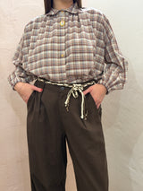 Camicia a quadri con arricciature – Toni terra
