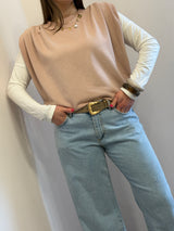 Felpa con pieghe e spalline imbottite, Kontatto