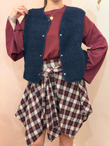 Gilet in Morbido Effetto Teddy Blu