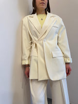 Blazer panna con fiocco Lumina