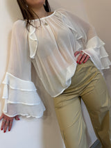 Camicia rouches bianca Kontatto