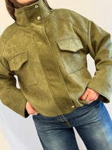 Giacca in Suede Oliva , Tensione in