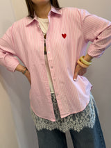 Camicia love rosa pastello