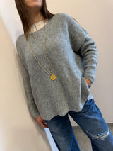 Maglione a barca over grigio chiaro Kontatto