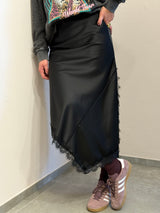 Gonna satin lunga -nera