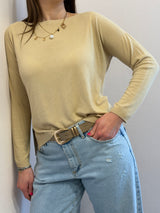 Maglia in viscosa con spacchetti Kontatto sabbia