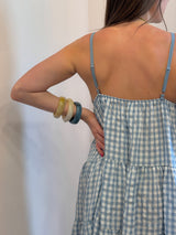 Abito Midi Vichy Azzurro