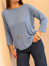 Girocollo over rotolino Kontatto azzurro cielo