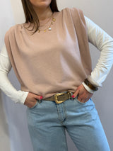 Felpa con pieghe e spalline imbottite, Kontatto