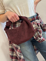 Borsa luna in suede Borgogna
