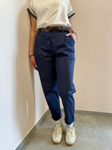 Pantalone in tela di cotone blu