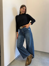 Maglia collo cratere nera Kontatto