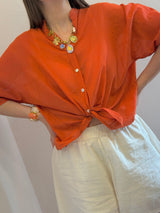 Camicia in mussola papaya - Tensione in
