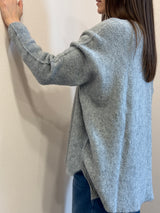 Maglione a barca over grigio chiaro Kontatto