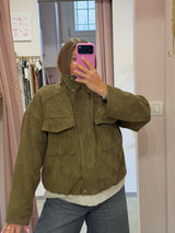 Giacca in Suede Oliva , Tensione in