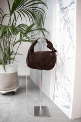 Borsa luna in suede moka
