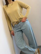 Maglia in viscosa con spacchetti Kontatto sabbia