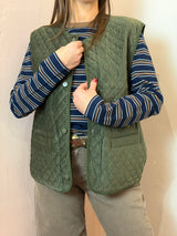 Gilet trapuntato oliva