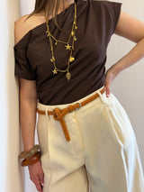 Maglia asimmetrica cioccolato - Tensione in