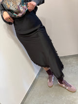 Gonna satin lunga -nera