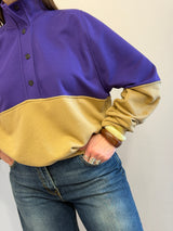 Felpa doppio colore viola Tensione in