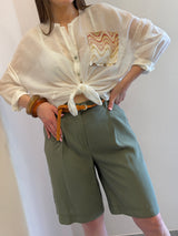 Camicia misto seta, bianco latte - Tensione in
