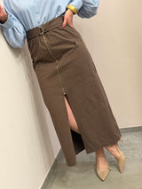 Abito intero effetto spezzato , azzurro&ciccolato