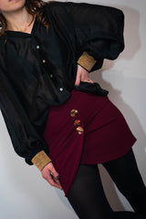 Camicia nera con polsini oro Susy Mix