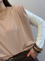 Felpa con pieghe e spalline imbottite, Kontatto