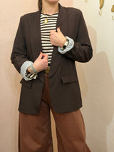 Blazer Marrone con Spalle Strutturate