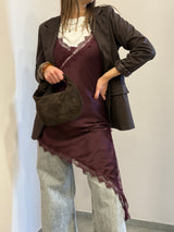 Vestito asimmetrico Borgogna