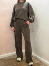 Tuta in felpa "Comfort Urban" – Tortora/Marrone