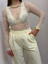 Maglia in pizzo panna