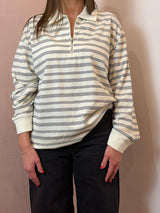 Polo Oversize a Righe con Zip - Lumina