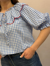 Camicetta Vichy Celeste