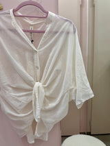 Camicia in mussola bianca - Tensione in