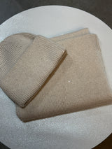 Completo sciarpa/cuffia micro paillettes