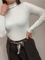 Maglione collo alto bianco