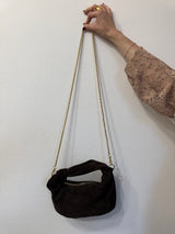 Borsa luna in suede moka