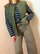 Gilet trapuntato oliva