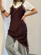 Vestito asimmetrico Borgogna