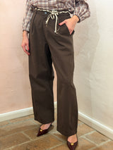 Pantaloni wide-leg – Marrone scuro