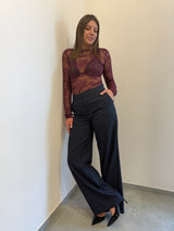 Maglia bordeaux in pizzo Kontatto