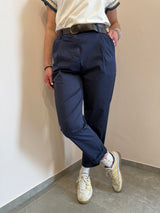Pantalone in tela di cotone blu