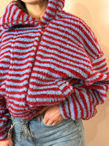 Giacca in pile a righe, Texture soffice - Tensione
