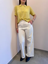 Pantalone bianco con spacchetto Kontatto